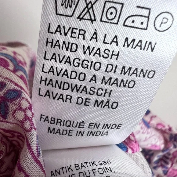 NWT Antik Batik Helene Cotton Long Sundress Light Pink Floral Print Size XS - Picture 13 of 15